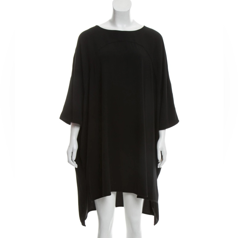 DVF DIANE VON FURSTENBERG “Madera” Black High-Low Hem Dress Size P XS 0 2